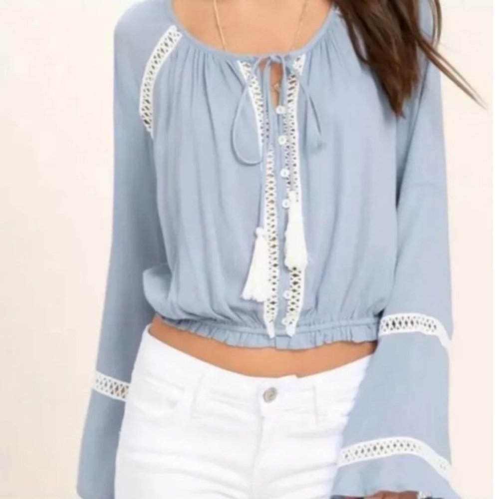 4x$35** LULU’s Boho bell flare sleeve cropped top